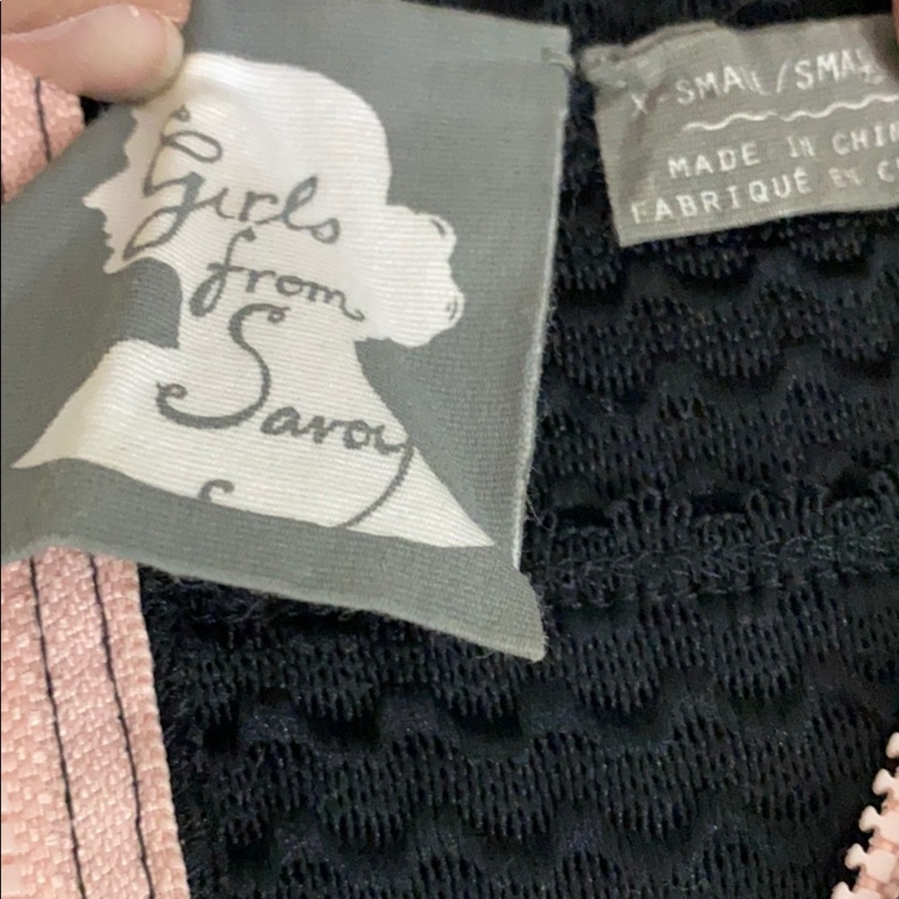 Anthro Girls From Savoy Black/Cream Striped Skirt - Picture 8 of 8